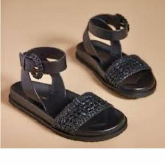Anthropologie Raffia buckle sandal Women size 39, US size 8, excellent condition - Picture 2 of 11